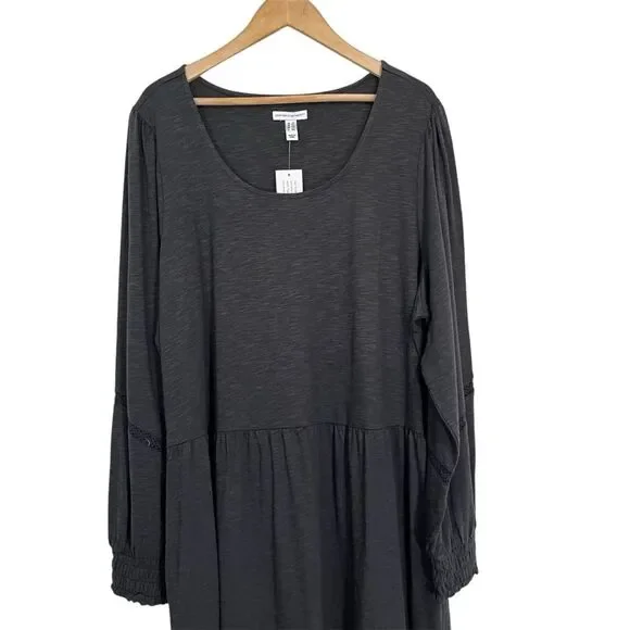 Canyon Retreat Regular Easy Midi Boot Dress Denim & Co Gray 2X - Picture 3 of 9